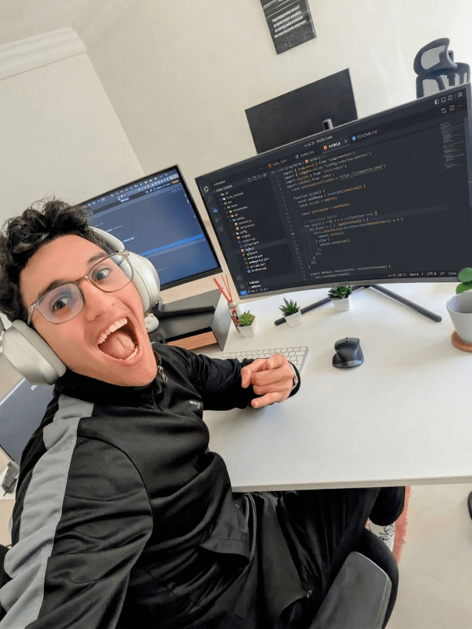 Rida vibing at his desk